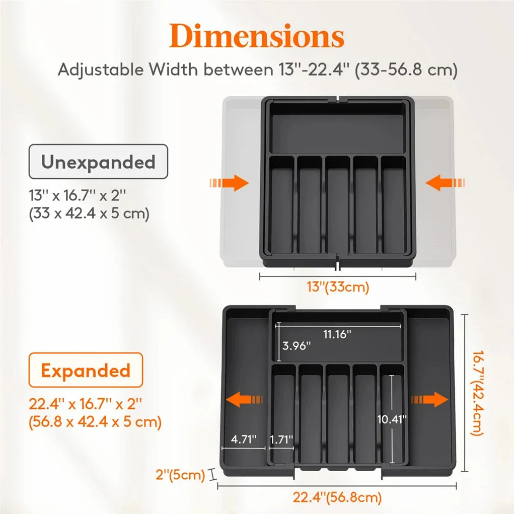8-Grid Kitchen Drawer Organizer