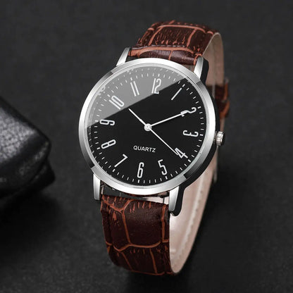 Men’s Leather Quartz Watch