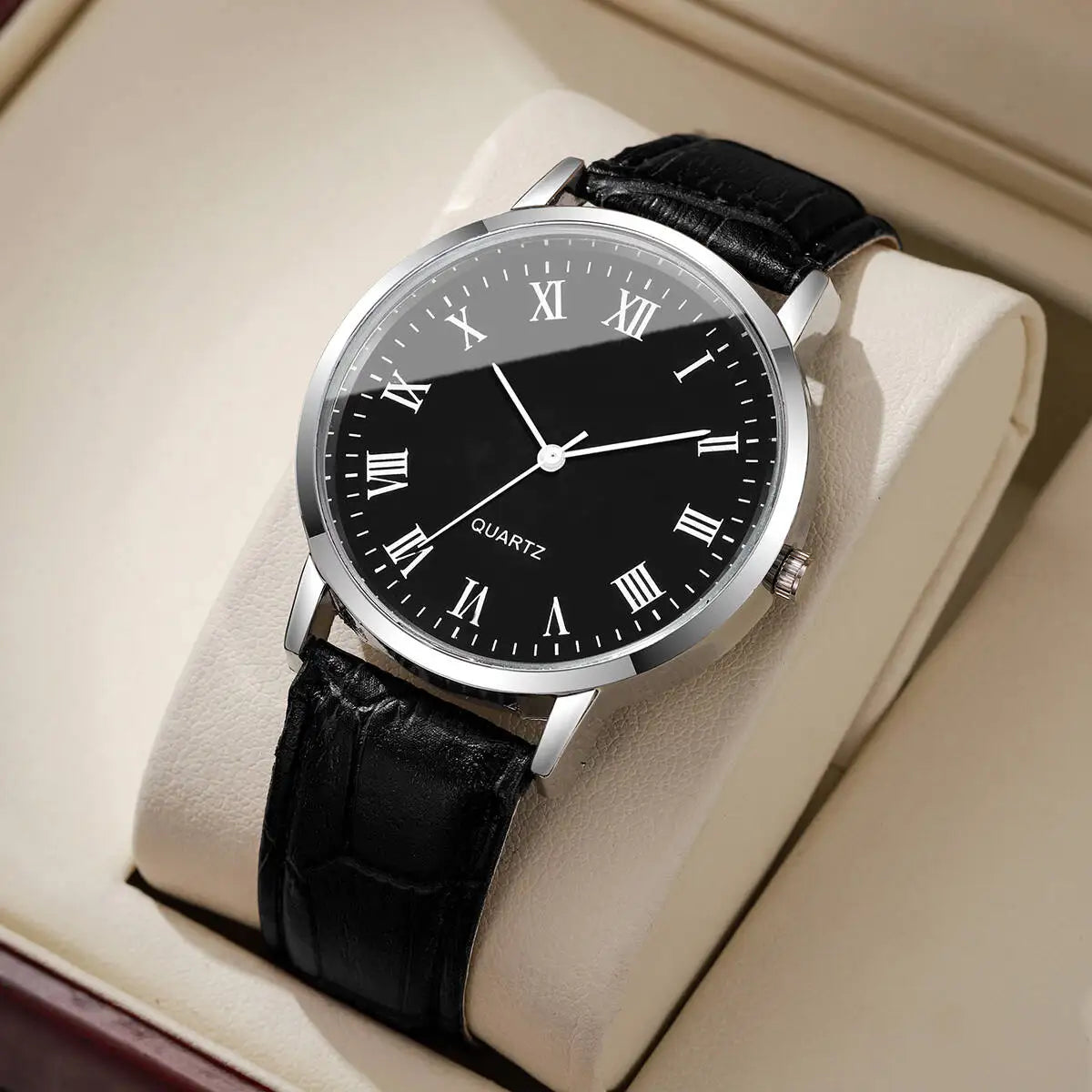 Men’s Leather Quartz Watch