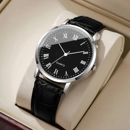 Men’s Leather Quartz Watch