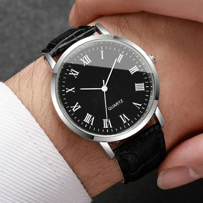 Men’s Leather Quartz Watch