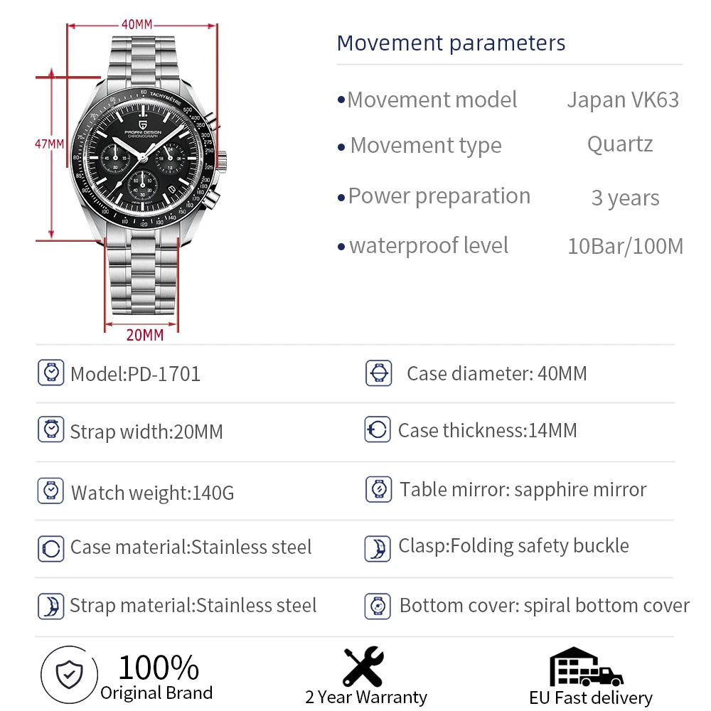 PAGANI DESIGN Men’s Quartz Watch