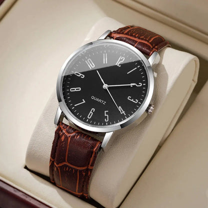 Men’s Leather Quartz Watch