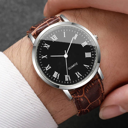 Men’s Leather Quartz Watch